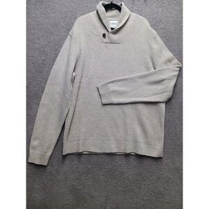 Old‎ Navy Shawl Collar Sweater Men's XXL Oatmeal Cotton Blend Fisherman